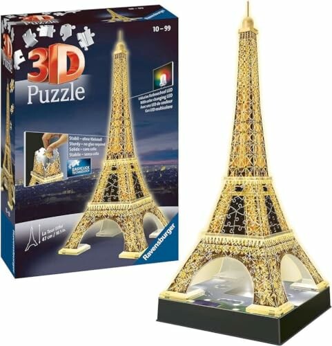 3D-puzzel van de Eiffeltoren met LED-verlichting