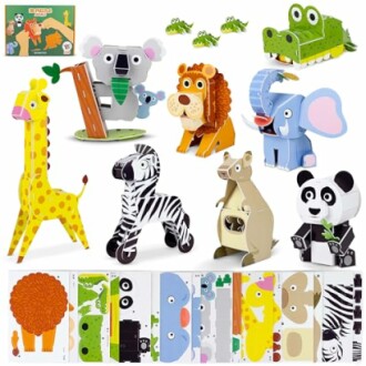 3D papieren dierenpuzzels voor kinderen