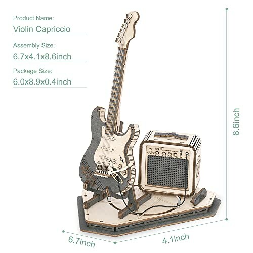 3D-puzzel van een gitaar en versterker