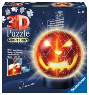 3D puzzel nachtlamp met pompoenontwerp op doos