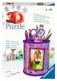 3D puzzel pennenhouder met paardenontwerp