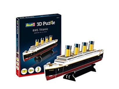 3D-puzzel van het schip RMS Titanic met doos