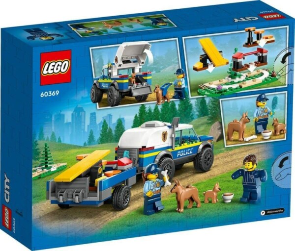 LEGO City politie set in actie met voertuigen en figuren.