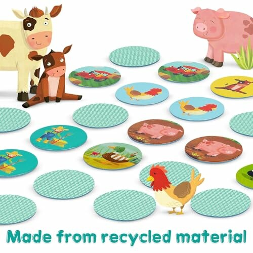 Dierengeheugenspel met gerecycleerde materialen