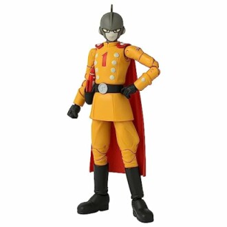 Anime actiefiguur met oranje outfit en rode cape