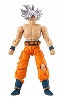 Anime actiefiguur in oranje broek en zilver haar