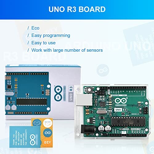 Arduino Uno R3-bord met verpakking en specificaties