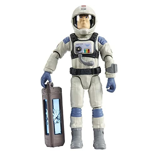 Astronauten actiefiguur met ruimtepak en koffer