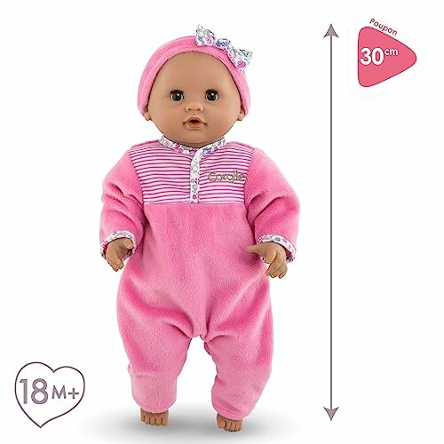 Baby pop met roze outfit, geschikt voor 18 maanden en ouder.