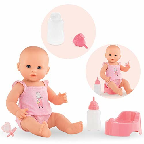 Babypop met accessoires zoals fles en potje