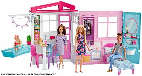 Barbie poppenhuis speelset met poppen en meubels