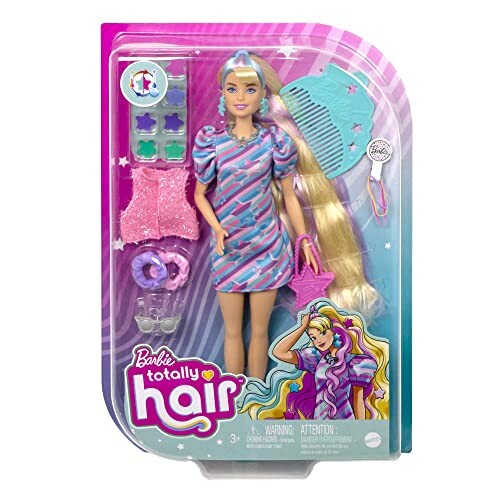 Barbie-pop met lang blond haar en accessoires.