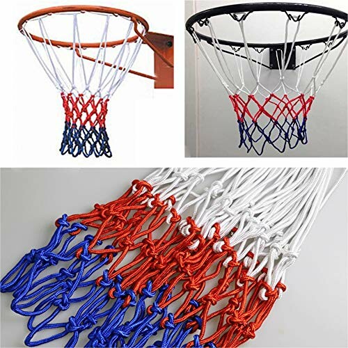 Basketbalring met rood-wit-blauw net