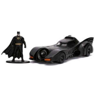 Batman-figuur met Batmobile speelgoedauto.