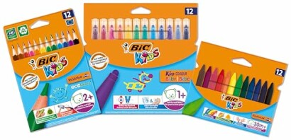 BIC Kids kleurpotloden en krijtjes in verpakking