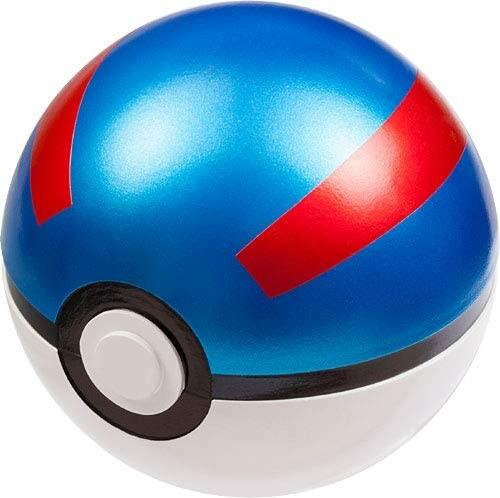 Blauwe en rode Pokébal op witte achtergrond