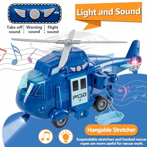 Blauw speelgoedhelikopter met licht en geluid