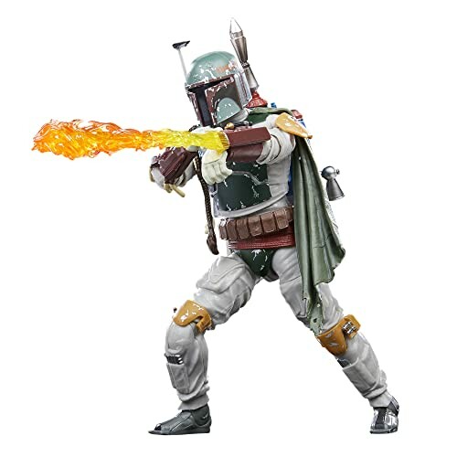 Actiefiguur van Boba Fett schiet vlammenwerpers af.