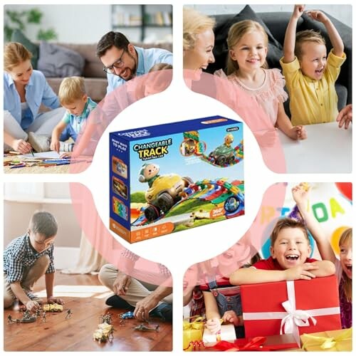 Kinderen spelen met speelgoed en cadeaus.