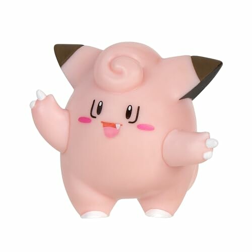 Roze Clefairy Pokémon-figuur met opgestoken hand