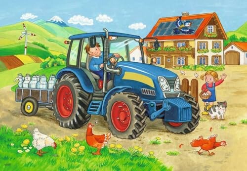 Ravensburger puzzel Op de bouwplaats en boerderij