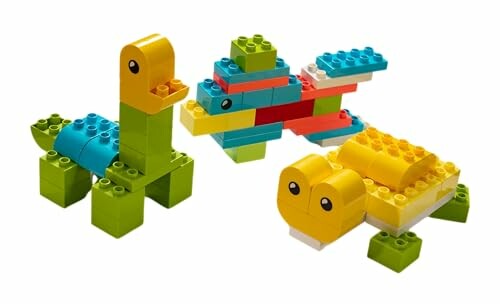 Kleurrijke LEGO-dieren opgebouwd uit blokken