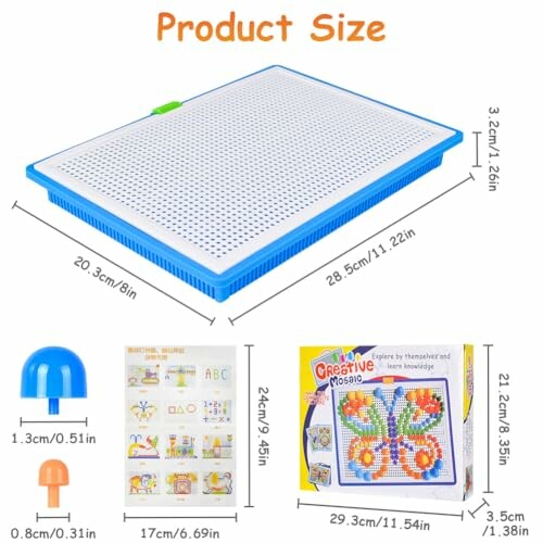 Afmetingen van creatieve mozaïekbord speelgoed
