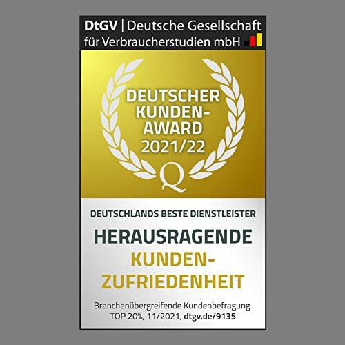 Deutscher Kunden-Award 2021/22 voor klanttevredenheid.