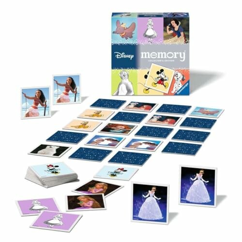 Disney memoryspel met kaarten en doos.