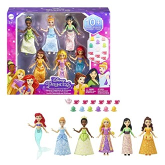 Set van Disney prinsessenpoppen met accessoires.