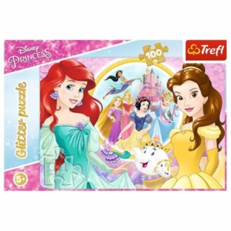 Disney prinsessen glitter puzzel met Ariel en Belle