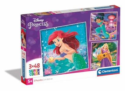 Disney Princess puzzelset met Ariel, Jasmine en Rapunzel