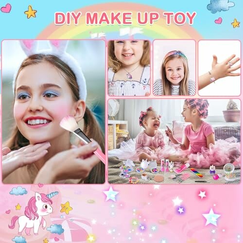 Kinderen spelen met make-up speelgoed