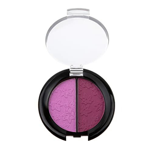 Roze en paarse blush in een open make-updoosje