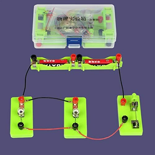 Elektronisch experimenteerdoosje met batterij en draden.