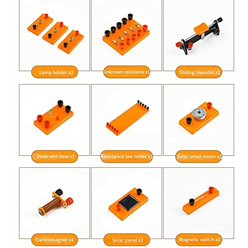 Onderdelen van een educatieve elektronica kit.