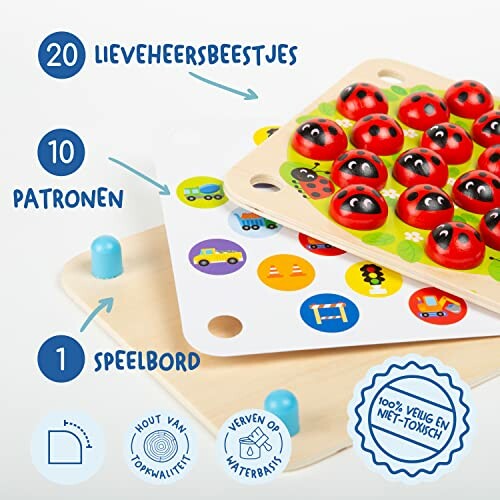 Educatief speelgoed met lieveheersbeestjes en patronen