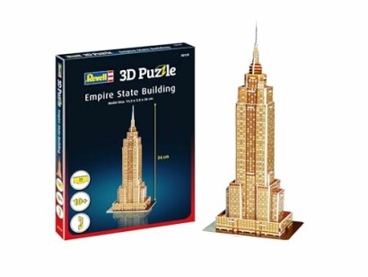 3D puzzel van het Empire State Building met doos