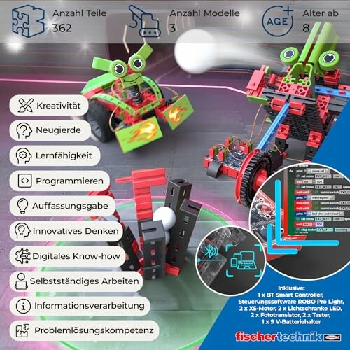 Fischertechnik robotica bouwpakket met onderdelen en functies