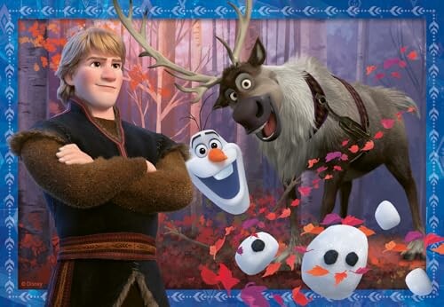 Personages uit Frozen in een bos