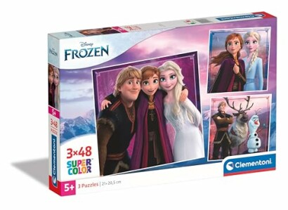 Doos met Frozen-puzzels voor kinderen.