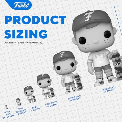 Verschillende Funko Pop formaten vergeleken.