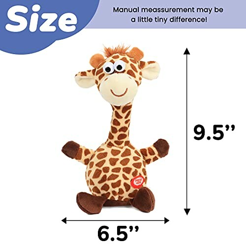 Pluchen giraffe knuffel met afmetingen