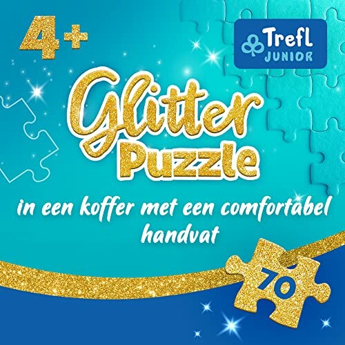 Glitterpuzzel voor 4+ jaar met comfortabele koffer.