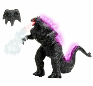 Speelgoedfiguur van Godzilla met lichtgevende rug