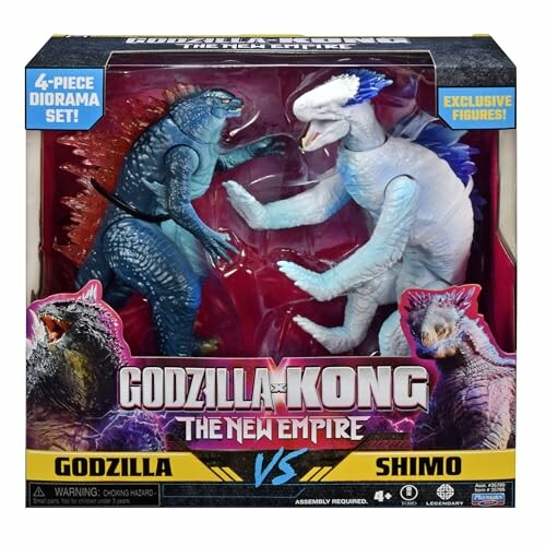 Actionfiguren van Godzilla en Shimo in verpakking