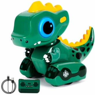 Groene dinosaurus robot speelgoed met afstandsbediening en USB-kabel