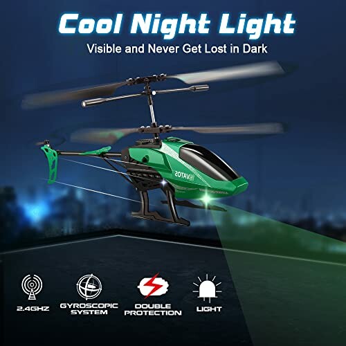 Groene speelgoedhelikopter met verlichting