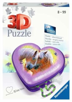 Hartvormige 3D-puzzeldoos met paardafbeelding