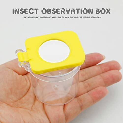 Insectenobservatiebox op handpalm